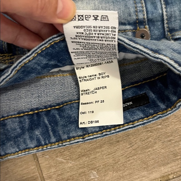 NWT R13 Boy Straight with Rips - Picture 4 of 14
